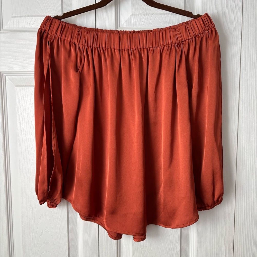 Express Terracotta Off-Shoulder Top